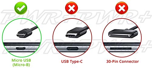 Pwr Micro-USB Universal Cargador De Coche Adaptador para Carro: Largo 1.6 Metros para Samsung-Galaxy Note, Tab 3, 4, A, E, S, S2, 7.0 8.0 8.4 9.6 9.7 10.1 Pro Kids Lite Nook, Hd Hdx Tableta y Teléfono