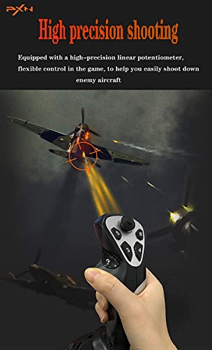 PXN F16 Joystick de vuelo con cable con función de vibración, 12 botones programables, control de 4 ejes, compatible con Windows XP / Vista / 7/8/10