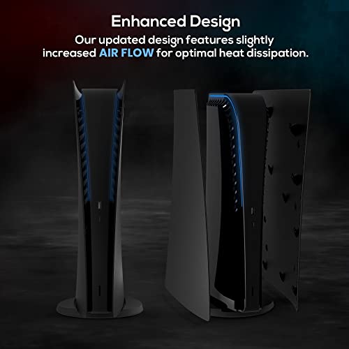 Q-View Black PlayStation 5 Faceplate Digital Edition - Quality Replacement Matte Black Shell - Premium PS5 Accessories Side Panel Black Cover Plate