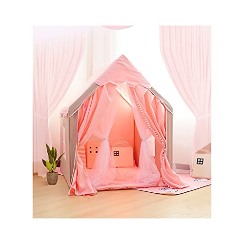 QIAOLI Tienda de campaña para niños Tienda de campaña de juegos rosa Teepee interior Princesa Castillo tienda al aire libre Camping Teepee Gaming Tent Dome Tents