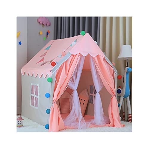 QIAOLI Tienda de campaña para niños Tienda de campaña de juegos rosa Teepee interior Princesa Castillo tienda al aire libre Camping Teepee Gaming Tent Dome Tents