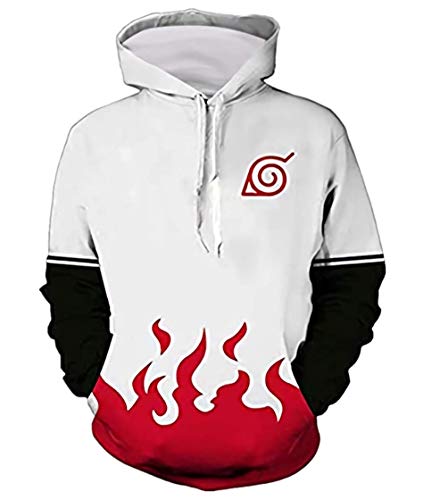 QiaoPkeb Sudadera con Capucha Anime Cosplay Suéter Tops Delgados Ropa de Otoño / Invierno Abrigo Unisex (Blanco, L)
