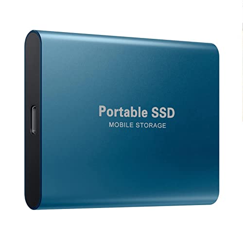 QINAG Disco Duro Externo Portátil, 500GB 1TB 2TB 4TB 8TB 10TB 12TB 16TB Tipo-C Unidad De Estado Sólido Ultradelgada, HDD Externo USB para Windows PC, XP/Mac, Linux, Android,Azul,16TB