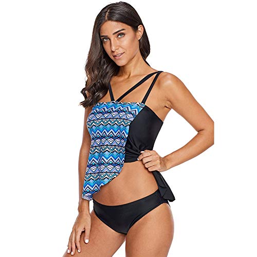 QinMei Zhou Traje de baño de una sola pieza femenina costuras asimétricas Conservador grande patio playa spa cubierta vientre delgada camisa suelta