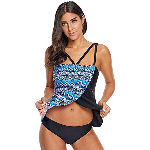 QinMei Zhou Traje de baño de una sola pieza femenina costuras asimétricas Conservador grande patio playa spa cubierta vientre delgada camisa suelta