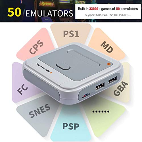 Q&N Consola De Videojuegos Arcade Retro Game Emulator Console Preinstalación 40000 Juegos HD 4K Salida HDMI 128G Mini Consola Portátil para Niños