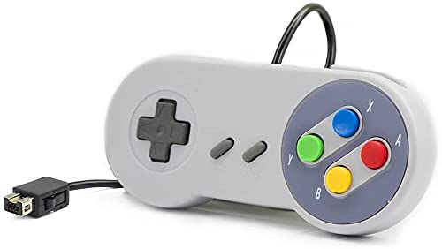 QUMOX Consola de Controlador Mando de Juego con Cable para Super Nintendo SNES Classic Mini Edition 2017