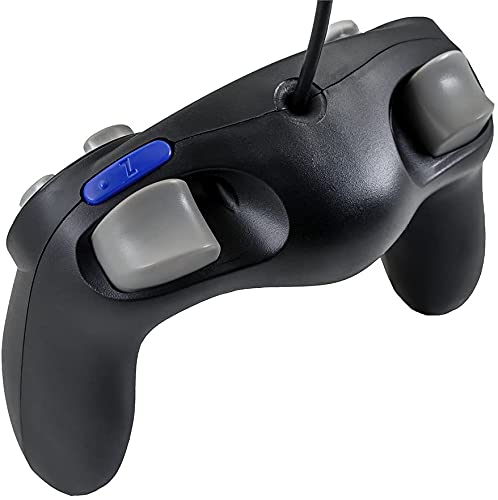 QUMOX Controlador Mando de Juego con Cable clásico Joypad Gamepad para gc y Wii, Negro (función Turbo Lenta)