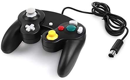 QUMOX Controlador Mando de Juego con Cable Clásico Joypad Gamepad para Nintendo Gamecube Gc y Wii, Negro