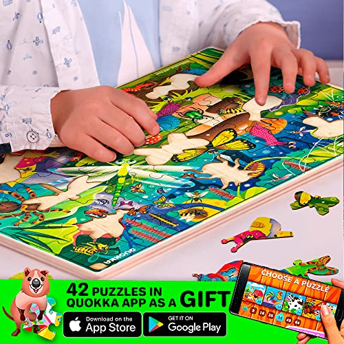 QUOKKA Kids Toys Puzzles para niños y niñas de 8 a 10 años - 60 piezas de rompecabezas para niños de 5 a 8 años - Aplicación Educativa con 42 juegos de rompecabezas como regalo