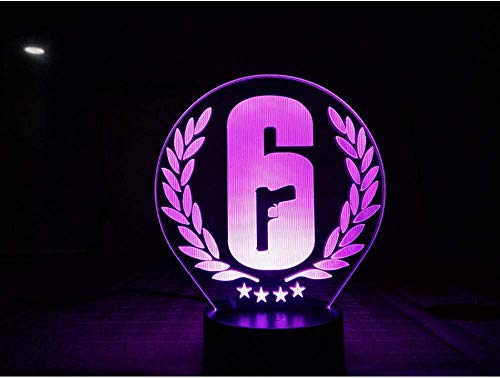 Rainbow Six Siege Night Light LED Touch Sensor 7 Color Changing Child Kids Gift FPS Game Table Lamp Rainbow 6 Logo Dormitorio Decoración