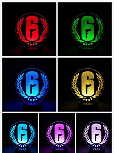 Rainbow Six Siege Night Light LED Touch Sensor 7 Color Changing Child Kids Gift FPS Game Table Lamp Rainbow 6 Logo Dormitorio Decoración
