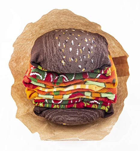 Rainbow Socks - Hombre Mujer Divertidos Calcetines de Hamburguesa Vegana - 2 Pares - Talla 36-40