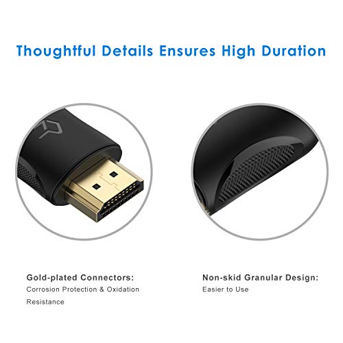 Rankie Cable HDMI de Alta Velocidad, Ethernet, 3D, Vídeo 4K y ARC, 1,8 m, Negro