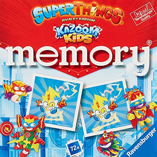 Ranvensburger, memory SuperThings, Juego de Mesa, Juego Memory, 72 tarjetas, Edad recomendada 4+, Memory Juego Niños