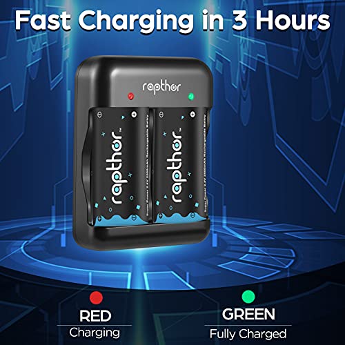 Rapthor Batería recargable xbox+cable usb-c,cargador con 2 baterías recargables de 2500 mAH para Xbox,carga rápida,Recargable Battery Pack Accesorios para Xbox One/ Xbox One S/Elite