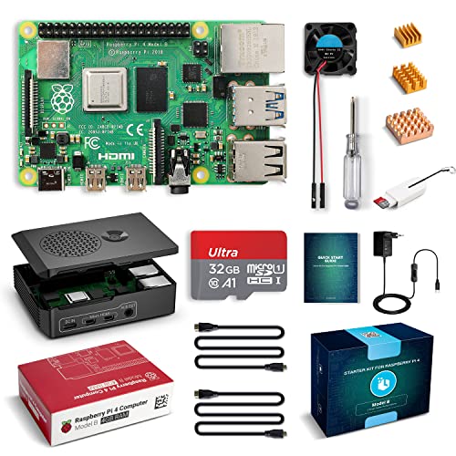 Raspberry Pi 4 4GB Starter Kit con 32GB Tarjeta SD Precargada con Raspbian