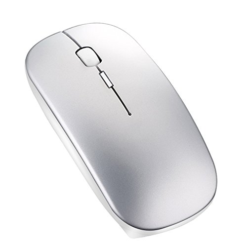 Ratón Bluetooth sin Receptor - Tsmine Ratón Inalámbrico Recargable con Clique Silencioso, Bluetooth Wireless Mouse Ratón Óptico para Macbook Pro, Ordenador, Computadora Portátil, Tableta