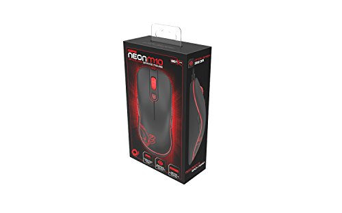 Raton Gaming Ozone M10 - Raton Ergonomico con Cable para Ordenador iniciarse - Sensor Optico, Tecnología Omrom,2000 dpi, Superficien Antideslizante, Ergonómico, USB, Negro