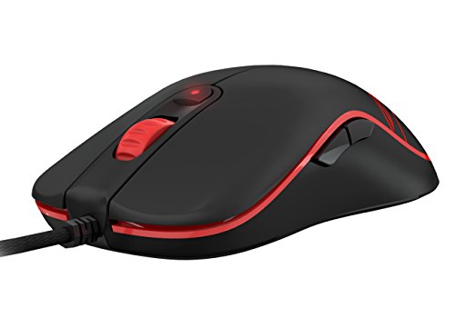 Raton Gaming Ozone M10 - Raton Ergonomico con Cable para Ordenador iniciarse - Sensor Optico, Tecnología Omrom,2000 dpi, Superficien Antideslizante, Ergonómico, USB, Negro
