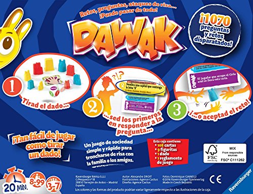 Ravensburger Funny Games Dawak - Juego De Mesa De Preguntas Y Retos Para 3-7 Jugadores - A Partir De 8 Años - Risas Garantizadas