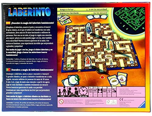 Ravensburger - Laberinto Magico Glow In The Dark, Juego de mesa, 2-4 Jugadores, Edad recomendada 7+ - Dimensiones 27 x 37 x 6 cm