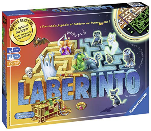 Ravensburger - Laberinto Magico Glow In The Dark, Juego de mesa, 2-4 Jugadores, Edad recomendada 7+ - Dimensiones 27 x 37 x 6 cm