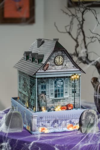 Ravensburger Puzzle, Puzzle 3D, Casa Embrujada, Edición Nocturna, 216 Piezas, con LED, Edad Recomendada 10+, Rompecabezas de Calidad