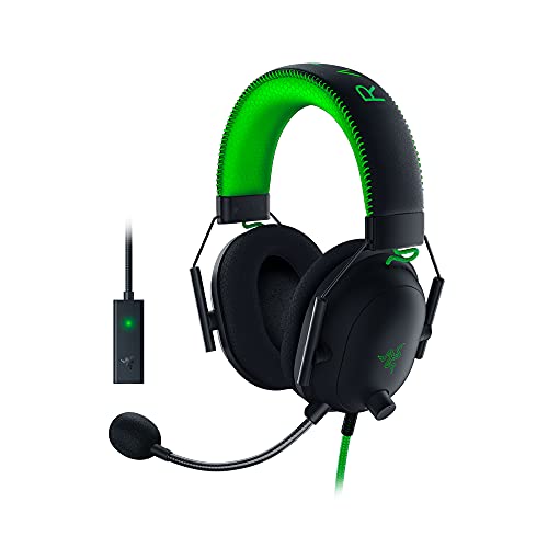 Razer BlackShark V2 con tarjeta de sonido USB (edición especial) - Auriculares para juegos deportivos (auriculares con cable con controladores de 50 mm para PC, Mac, PS4, Xbox One y Switch) Negro