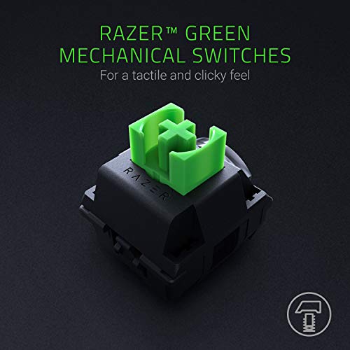 Razer BlackWidow - Teclado mecánico (Con interruptores verdes Razer, 100 millones de teclas, iluminación RGB Chroma, diseño US) negro
