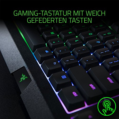 Razer Cynosa Chroma - Teclado Gaming con iluminación Razer Chroma con LED RGB, USB, Alámbrico, 16,8 millones de opciones de color personalizables, Negro