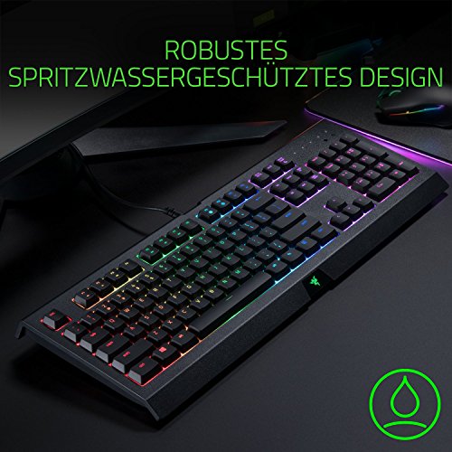 Razer Cynosa Chroma - Teclado Gaming con iluminación Razer Chroma con LED RGB, USB, Alámbrico, 16,8 millones de opciones de color personalizables, Negro