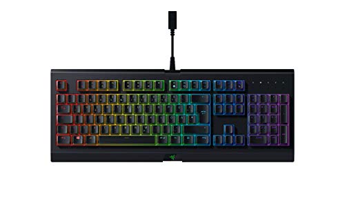 Razer Cynosa Chroma - Teclado Gaming con iluminación Razer Chroma con LED RGB, USB, Alámbrico, 16,8 millones de opciones de color personalizables, Negro