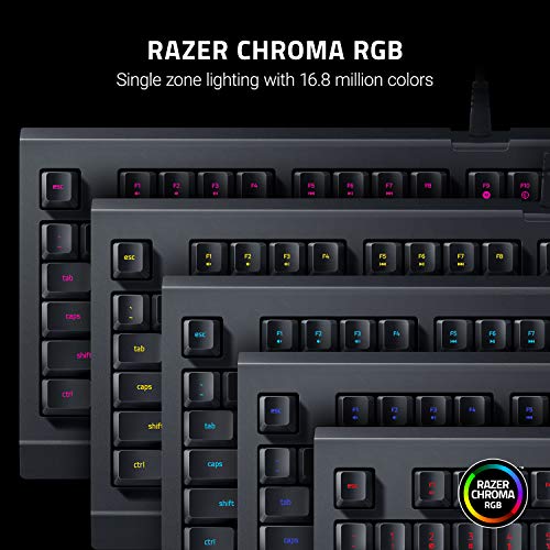 Razer Cynosa Lite - Teclado Gaming Esencial con iluminación Razer Chroma con LED RGB, USB, Teclas de Membrana, UK /US Layout, Negro