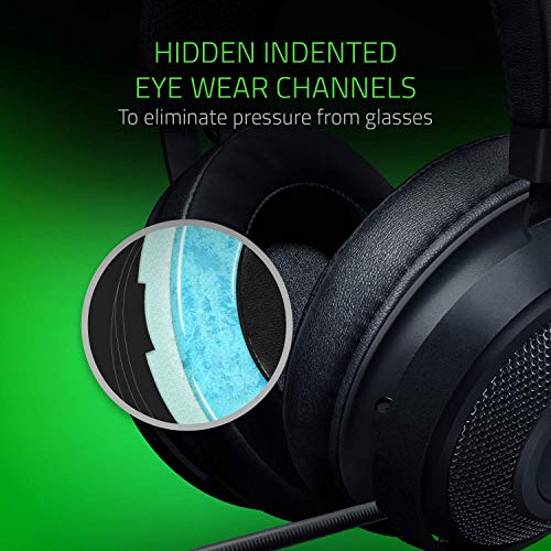 Razer Kraken - Auriculares Gaming con Cable para Juegos multiplataforma para PC, PS4, Xbox One & Switch, Diafragma 50 mm, Cable de 3.5mm con Controles de línea - Negro
