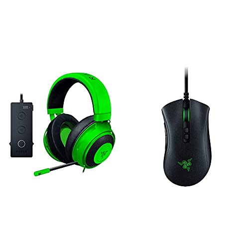 Razer Kraken Tournament Edition Auriculares para Juegos Deportivos Auriculares + Deathadder V2 - Ratón para Juegos con Cable Y Comodidad Ergonómica