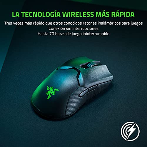 Razer Viper UltimateRatón Inalámbrico para Juegos, Ratón Gaming, Ambidiestro, Ligero y Rápido, Sensor Óptico 20.000 Dpi, RGB Chroma, Negro