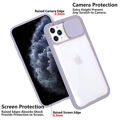 Rdyi6ba8 Funda Compatible con iPhone 11 Pro, Carcasa Trasera Mate PC y Silicona TPU Bordes Resistente a Impactos [Protección de la cámara] Caso para iPhone 11 Pro, Púrpura