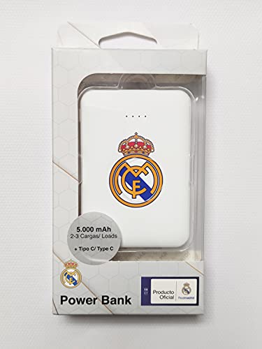 Real Madrid Power Bank 5.000 Mah Tipo C Escudo RM