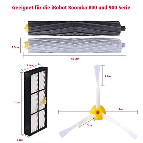 Rebirthcare Kit de Accesorios para iRobot Roomba Serie 800 805 850 860 865 866 870 871 880 886 890 891 895 896 900 960 965 966 980