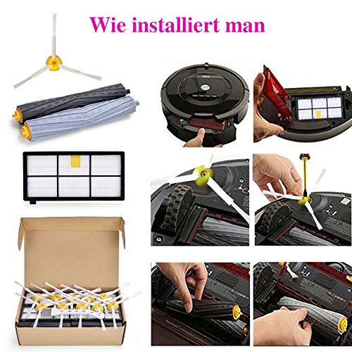 Rebirthcare Kit de Accesorios para iRobot Roomba Serie 800 805 850 860 865 866 870 871 880 886 890 891 895 896 900 960 965 966 980