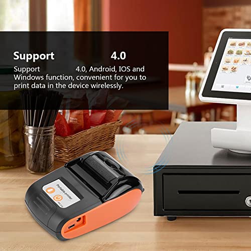 Recibos Térmicos Inalámbricos, Impresora Impresora Térmica de Tickets, 58 mm, mini impresora térmica portátil Bluetooth con impresión a alta velocidad, Impresora POS Mobile para Android, iOS y Windows