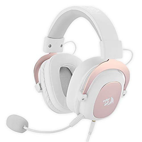 Redragon H510W Zeus 2 White - Auriculares Gaming - Headset Gaming cómodos - Audio de Alta Definición + Potentes Bajos - Cascos Blancos con Micrófono para PC, Móvil, PS4 - Sonido 7.1 Virtual