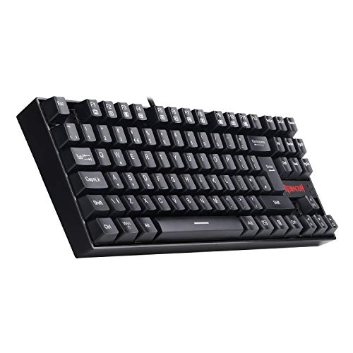 Redragon K552 60% Mechanical Gaming Keyboard Wired with Red Switches Cherry MX Equivalent for Windows Gaming PC UK Layout (No Backlit Black)