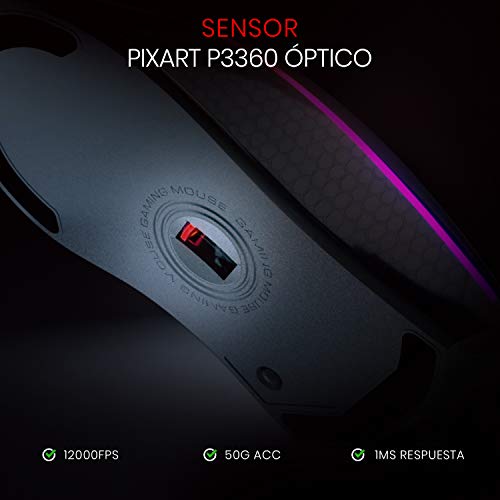 Redragon M711-FPS Cobra FPS Ratón Gaming RGB Personalizable, Sensor óptico Profesional Pixart PMW3360, Interruptores ÓPTICOS LK, 8 Botones Programables, Memoria integrada, Cable mallado, PC compatible