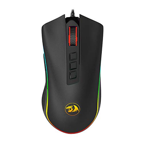 Redragon M711-FPS Cobra FPS Ratón Gaming RGB Personalizable, Sensor óptico Profesional Pixart PMW3360, Interruptores ÓPTICOS LK, 8 Botones Programables, Memoria integrada, Cable mallado, PC compatible