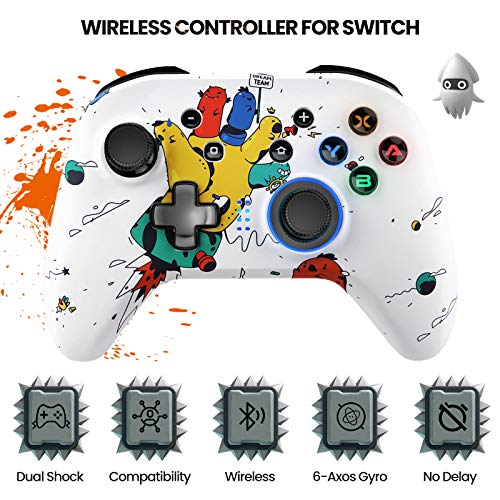 REDSTORM Mando para Nintendo Switch, Wireless Bluetooth Pro Controller Controlador Inalámbrico con Función Gyro Axis/Dual Shock y Turbo Mando Inalámbrico Compatible con Nintendo Switch/Lite