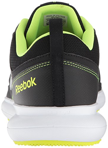 Reebok Men's Driftium Running Shoe, Black/ash Grey/Solar yllw, 7 M US