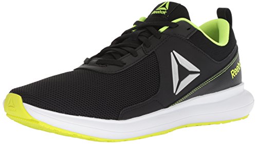 Reebok Men's Driftium Running Shoe, Black/ash Grey/Solar yllw, 7 M US