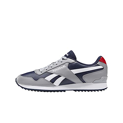 Reebok Royal Glide Ripple Clip, Zapatillas de Running Hombre, Vector Navy/Pure Grey 4/Vector Red, 42.5 EU